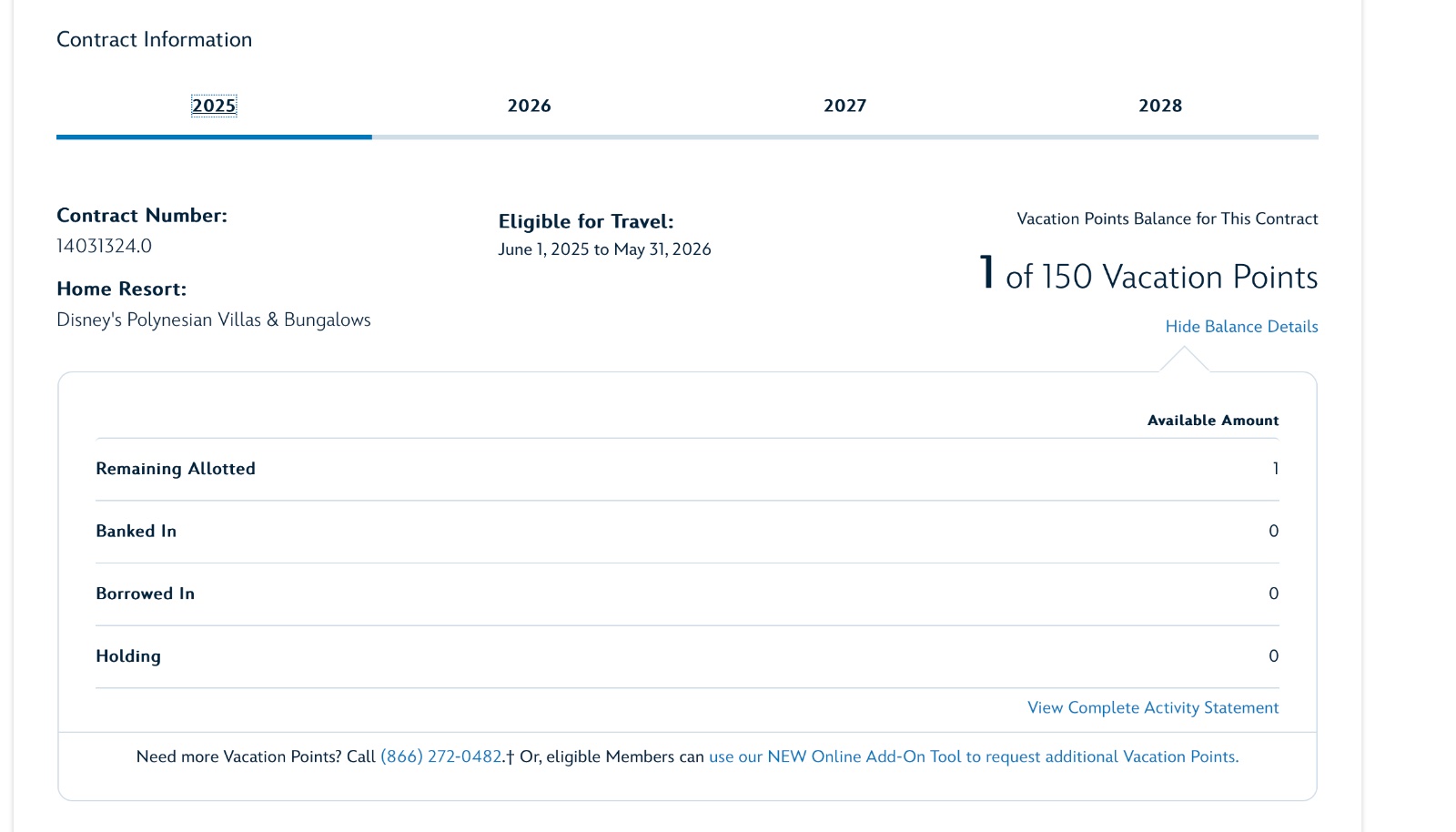 2025 Point Statement