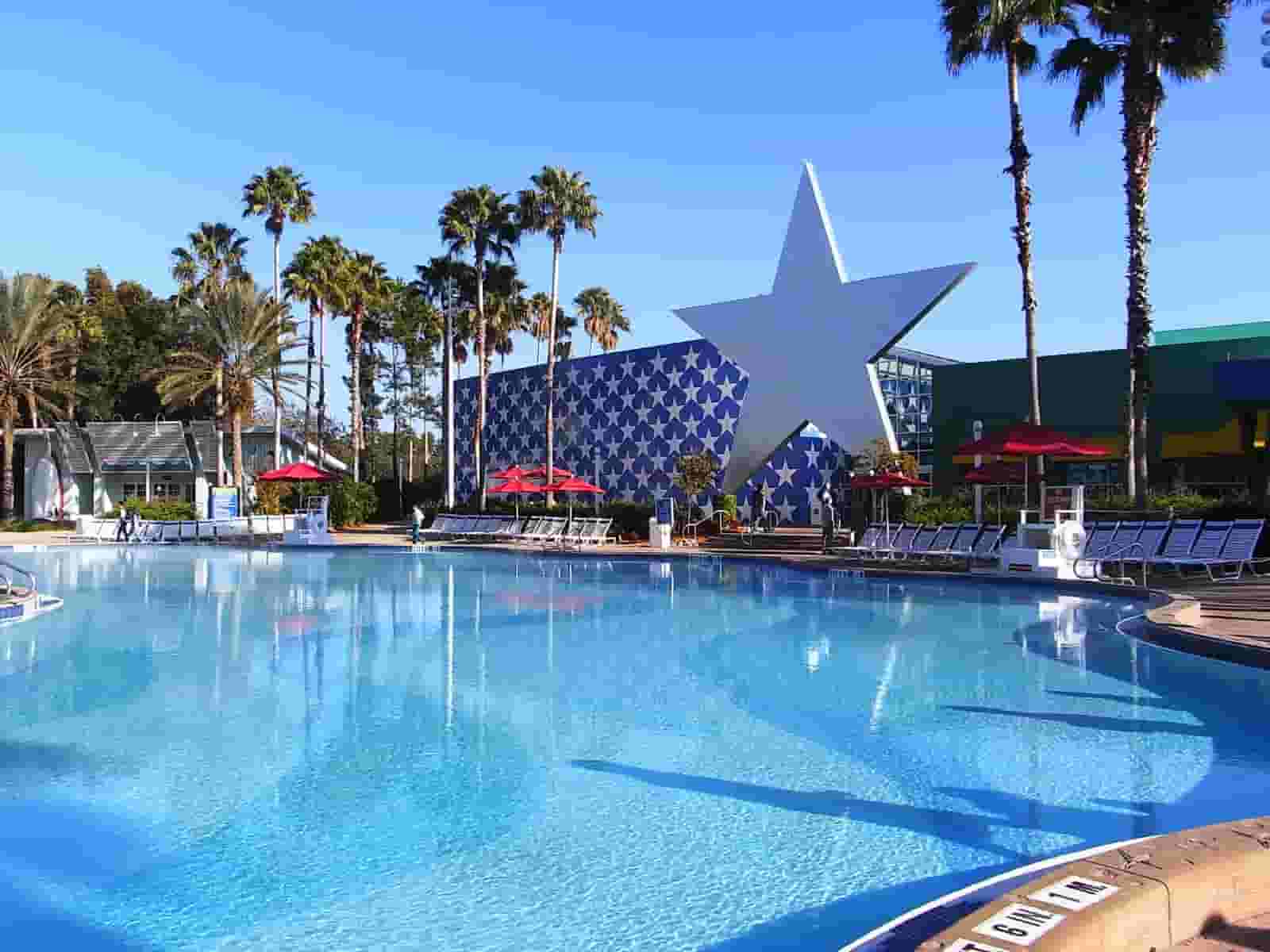 Colorful exterior of Disney's All-Star Sports Resort, welcoming DVC guests.