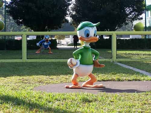 Colorful exterior of Disney's All-Star Sports Resort, welcoming DVC guests.