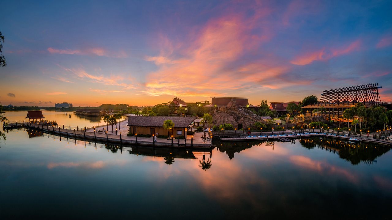 Luxurious Polynesian Villas at Disney's DVC resort with tropical landscaping.